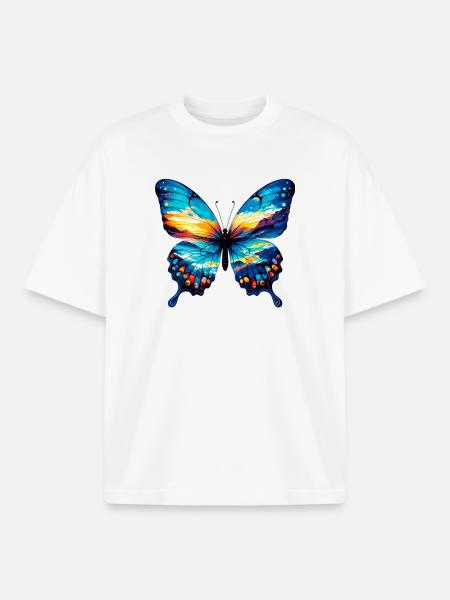 Butterfly - Boxy Heavyweight Unisex Organic T-Shirt by Stanley/Stella - white