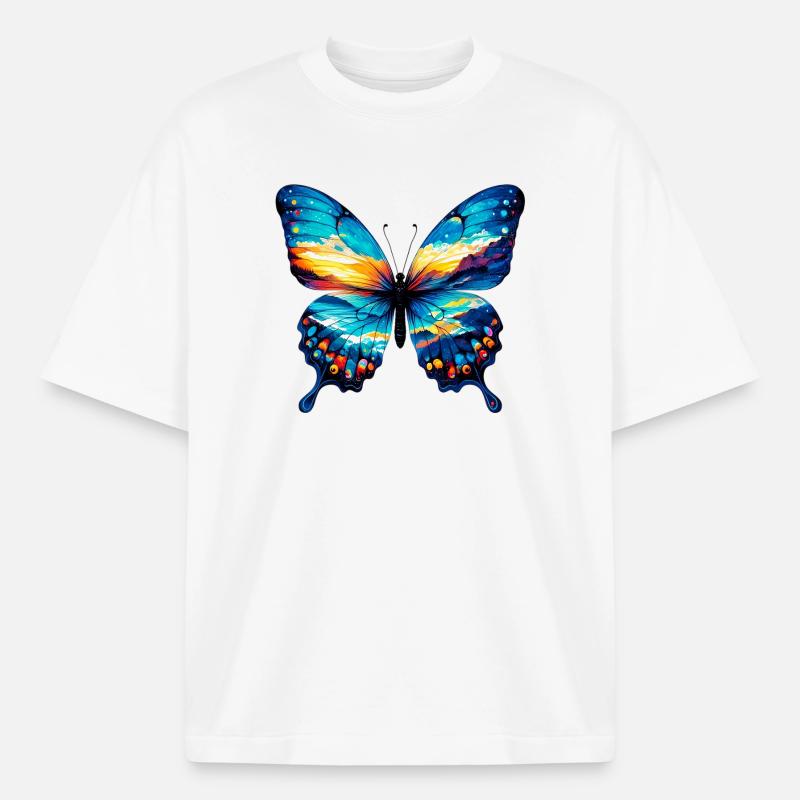 Papillon - T-shirt unisexe épais coupe boxy Stanley/Stella - blanc