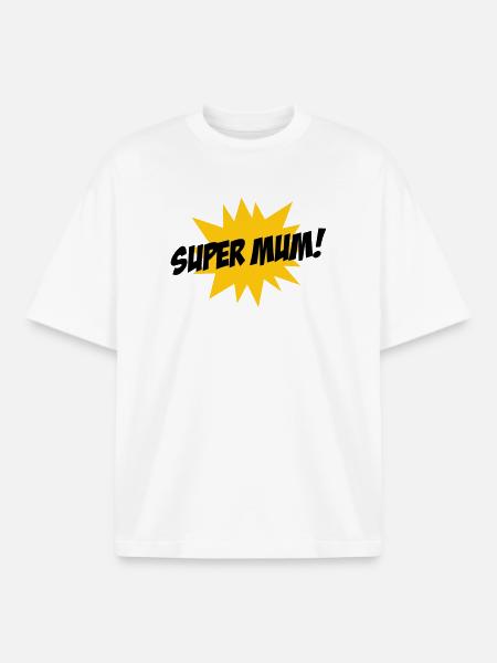 Super Mom - Mother's Day - Boxy Heavyweight Unisex Organic T-Shirt by Stanley/Stella - white