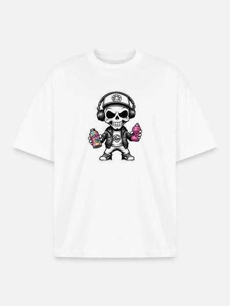 Graffiti Sprayer - Boxy Heavyweight Unisex Organic T-Shirt von Stanley/Stella - Weiß