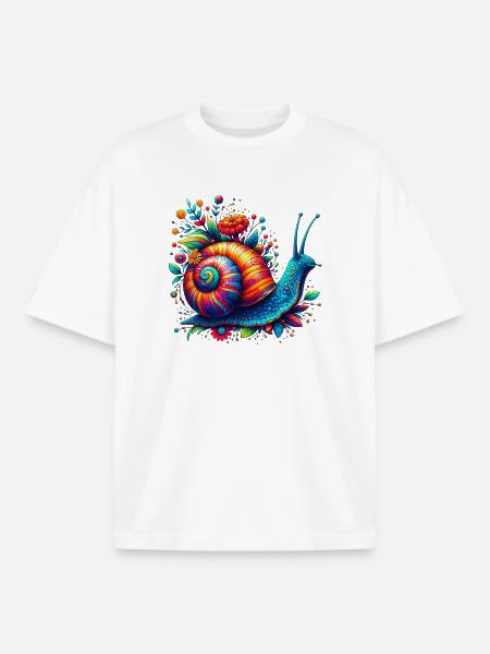 Snail - Boxy Heavyweight Unisex Organic T-Shirt by Stanley/Stella - white