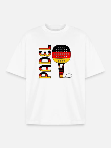 GERMAN PADEL TENNIS GERMANY - Boxy Heavyweight Unisex Organic T-Shirt by Stanley/Stella - white
