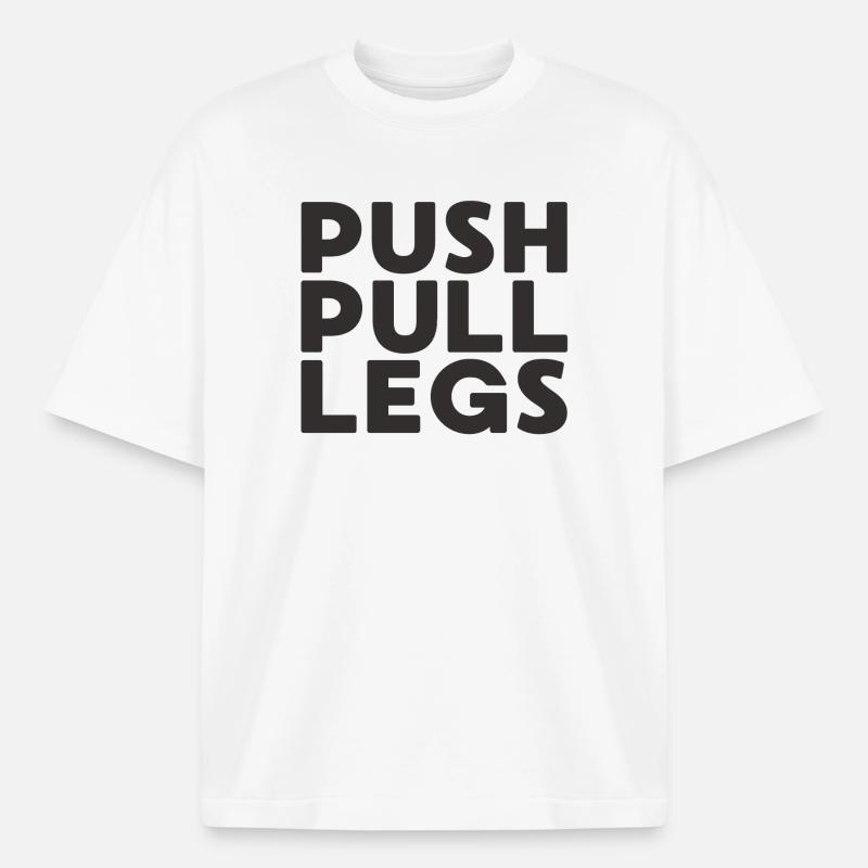 Push Pull Legs Repeat Trainingssplit - Heavyweight Boxy Unisex T-Shirt by Stanley/Stella - white