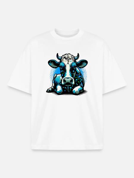 Vache - T-shirt unisexe boxy épais biologique Stanley/Stella - blanc