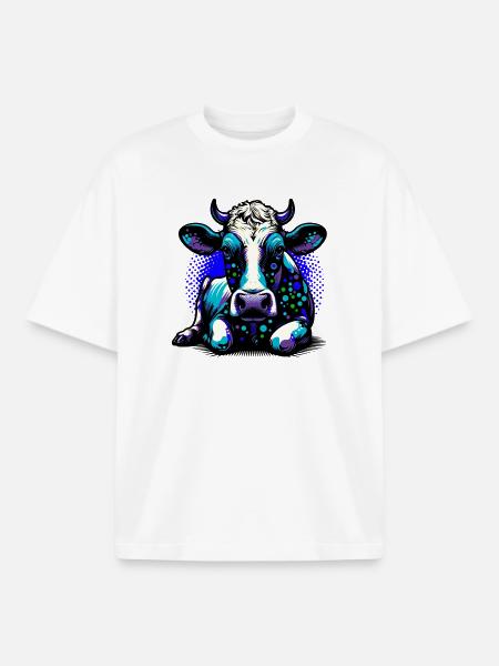 Vache - T-shirt unisexe boxy épais biologique Stanley/Stella - blanc