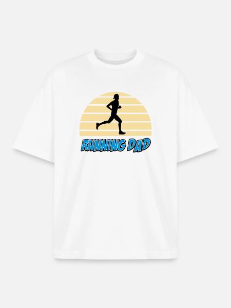 Running dad - T-shirt unisexe boxy épais biologique Stanley/Stella - blanc