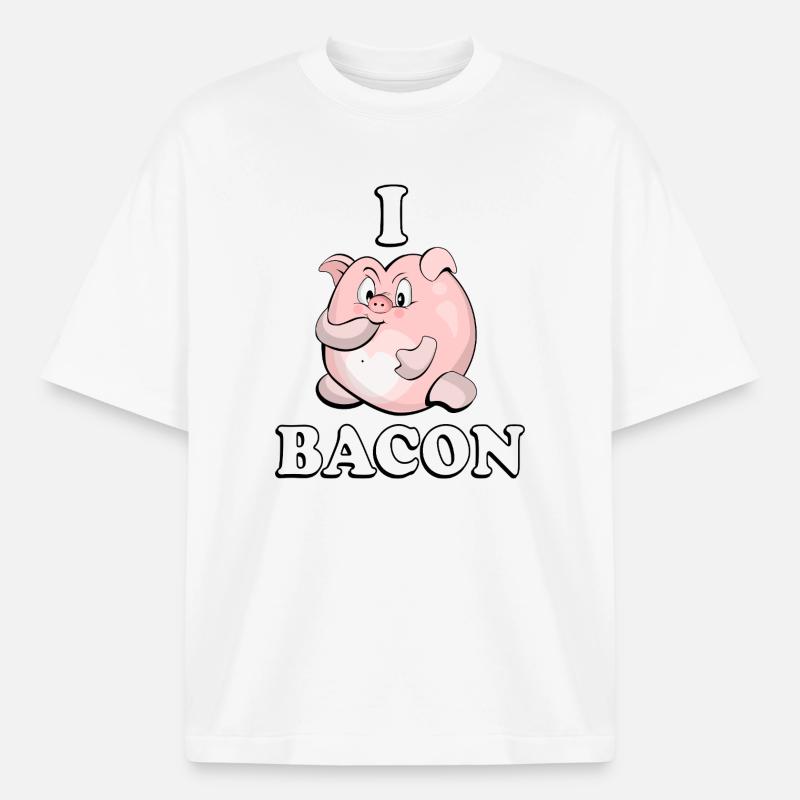 Bacon Pig - Heavyweight Boxy Unisex T-Shirt by Stanley/Stella - white