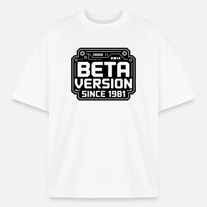 Conception de logo Retro Tech - T-shirt unisexe épais coupe boxy Stanley/Stella - blanc