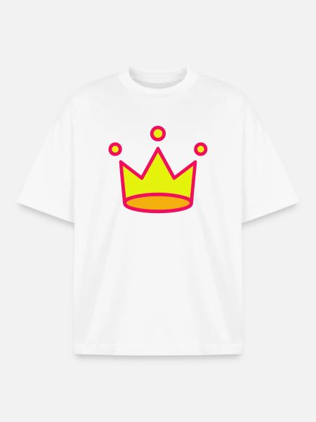 Crown Icon - Boxy Heavyweight Unisex Organic T-Shirt by Stanley/Stella - white