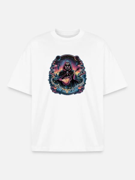 Mystischer Astronaut Musiker Illustration - Boxy Heavyweight Unisex Organic T-Shirt von Stanley/Stella - Weiß