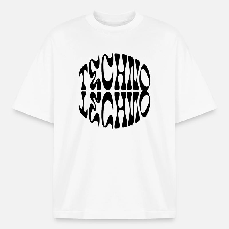 Conception de logo Techno liquid - T-shirt unisexe épais coupe boxy Stanley/Stella - blanc