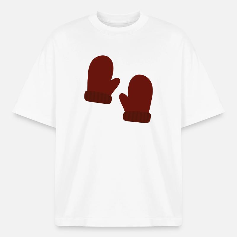 Gemütliche Winterhandschuhe Illustration - Boxy Heavyweight Unisex Organic T-Shirt von Stanley/Stella - Weiß