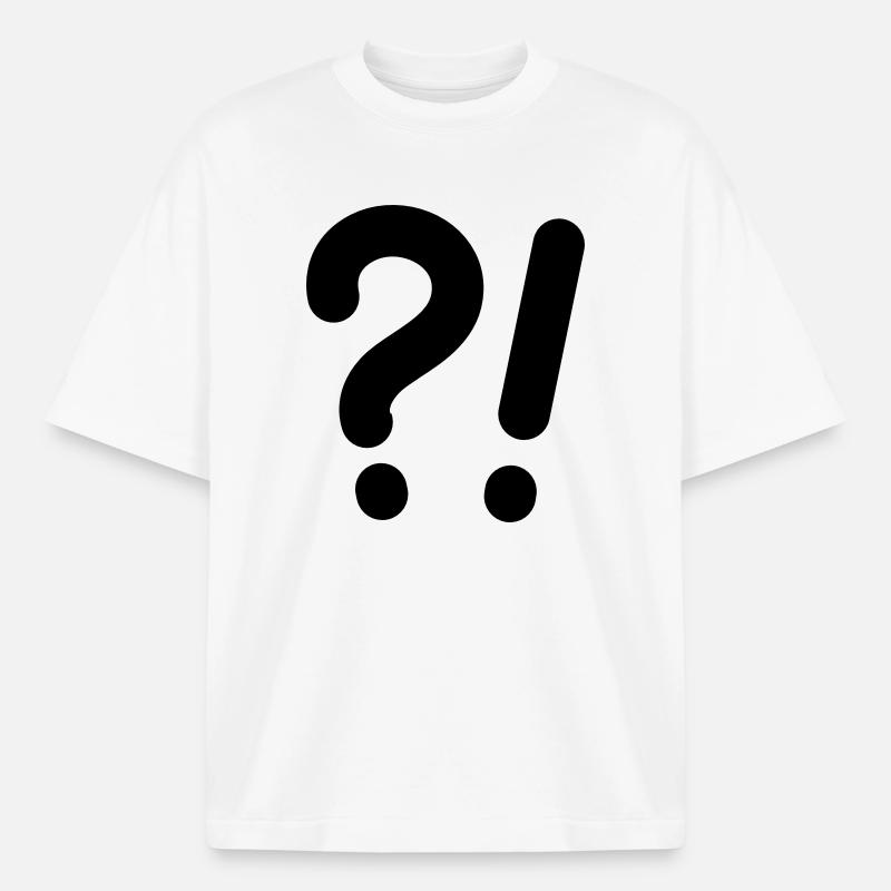Points d’interrogation et points d’exclamation - T-shirt unisexe épais coupe boxy Stanley/Stella - blanc