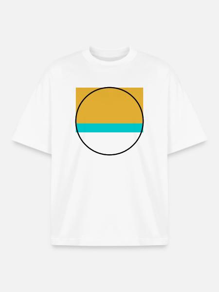 Minimalist Sunset Over Ocean - Boxy Heavyweight Unisex Organic T-Shirt by Stanley/Stella - white