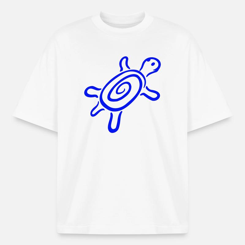 turtle spiral turtle shell pattern cute - Boxy Heavyweight Unisex Organic T-Shirt by Stanley/Stella - white