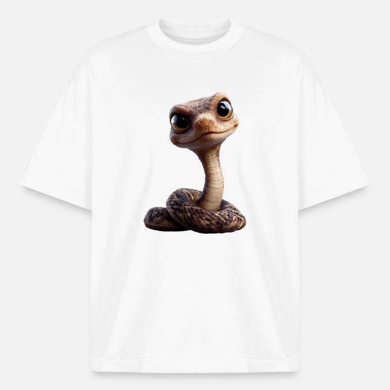 Schlange Python Kobra Klapperschlange Schlangen - Boxy Heavyweight Unisex Organic T-Shirt von Stanley/Stella - Weiß