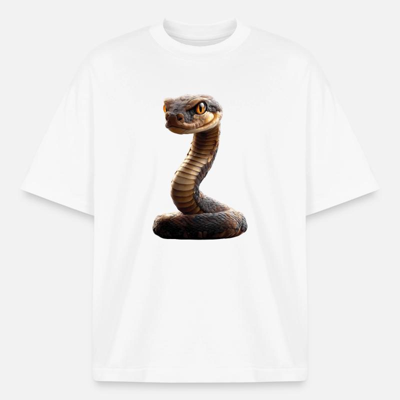 Schlange Python Kobra Klapperschlange Schlangen - Boxy Heavyweight Unisex Organic T-Shirt von Stanley/Stella - Weiß