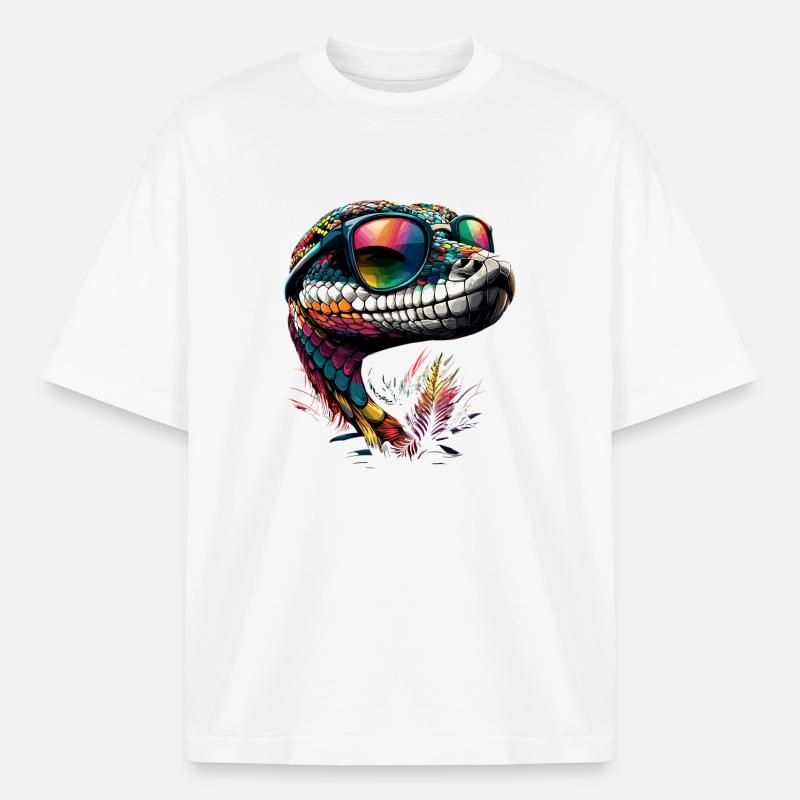 snake, python, cobra, rattlesnake, snakes - Heavyweight Boxy Unisex T-Shirt by Stanley/Stella - white