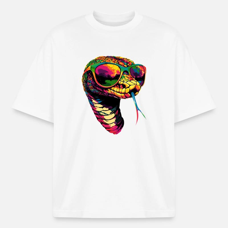 snake, python, cobra, rattlesnake, snakes - Heavyweight Boxy Unisex T-Shirt by Stanley/Stella - white