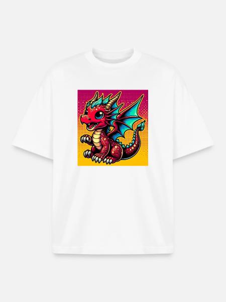 dragon - T-shirt unisexe boxy épais biologique Stanley/Stella - blanc
