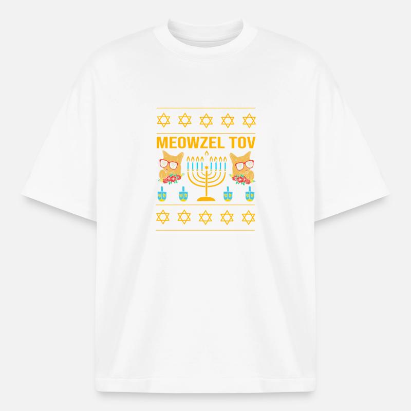 Hanoukka Hanoukka Hanoukka - T-shirt unisexe épais coupe boxy Stanley/Stella - blanc