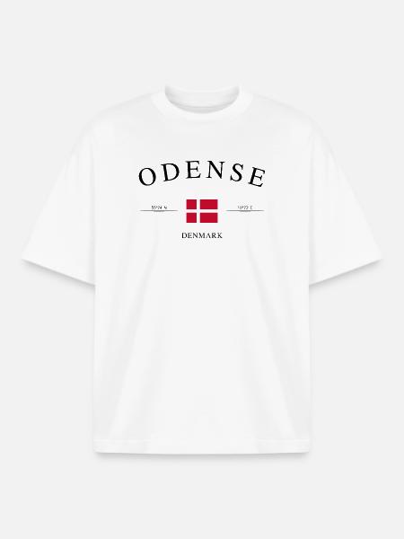 Odense, Denmark – Holiday Souvenir & Gift - Boxy Heavyweight Unisex Organic T-Shirt by Stanley/Stella - white