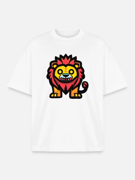 Lion Halloween Zombie - Boxy Heavyweight Unisex Organic T-Shirt by Stanley/Stella - white