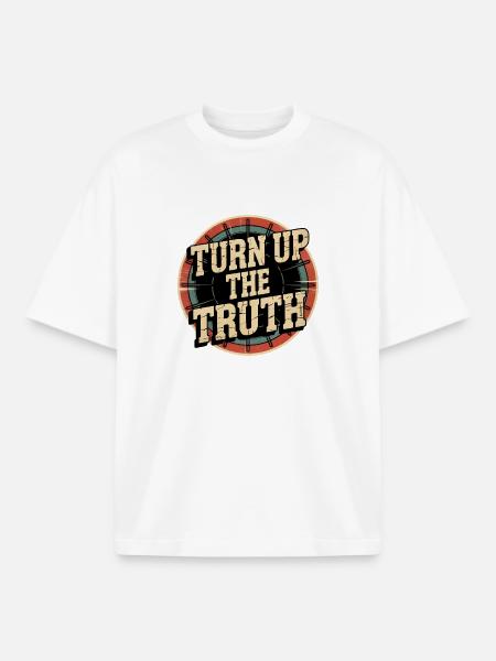 Retro Grunge – Montez la vérité - T-shirt unisexe boxy épais biologique Stanley/Stella - blanc
