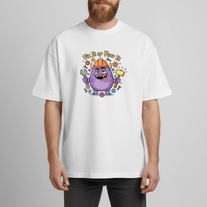 Fix It oder Fear It Bau Monster Boxy Heavyweight Unisex Organic T-Shirt von Stanley/Stella