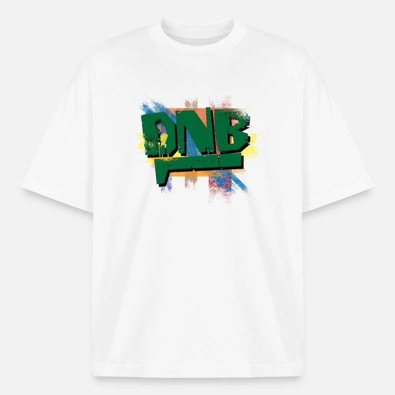 Explosion de graffitis DNB - T-shirt unisexe épais coupe boxy Stanley/Stella - blanc
