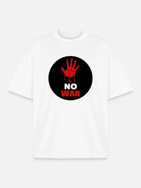 No War - T-shirt unisexe boxy épais biologique Stanley/Stella - blanc
