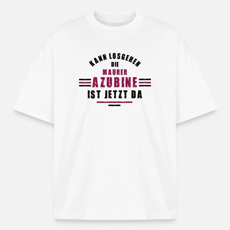Trainee bricklayer apprenticeship training bricklayer - Boxy Heavyweight Unisex Organic T-Shirt by Stanley/Stella - white
