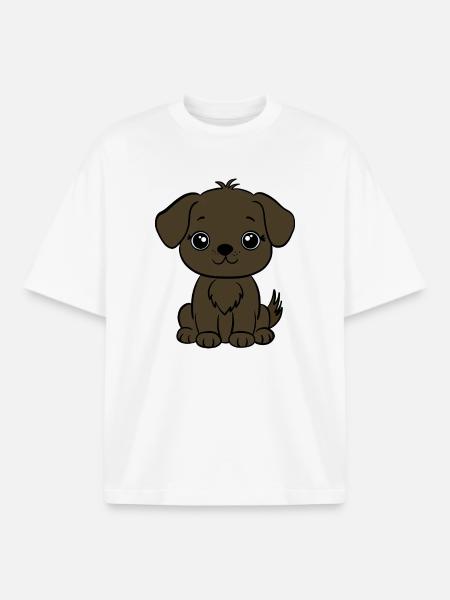 Brauner Hundewelpe - Boxy Heavyweight Unisex Organic T-Shirt von Stanley/Stella - Weiß