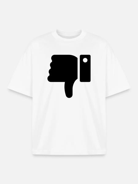 Dislike Hand, Hater Symbol, Thumbs Down - Boxy Heavyweight Unisex Organic T-Shirt by Stanley/Stella - white