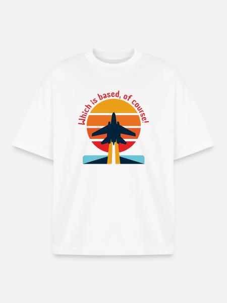 Retro airplane in sunset (Based?!) - Boxy Heavyweight Unisex Organic T-Shirt by Stanley/Stella - white