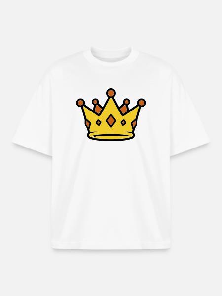 Golden King Crown Jewels Vector - Boxy Heavyweight Unisex Organic T-Shirt by Stanley/Stella - white
