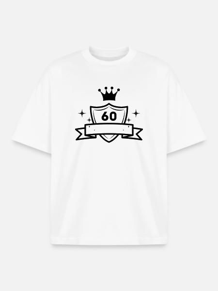 Fête d’anniversaire des 60 ans - T-shirt unisexe boxy épais biologique Stanley/Stella - blanc