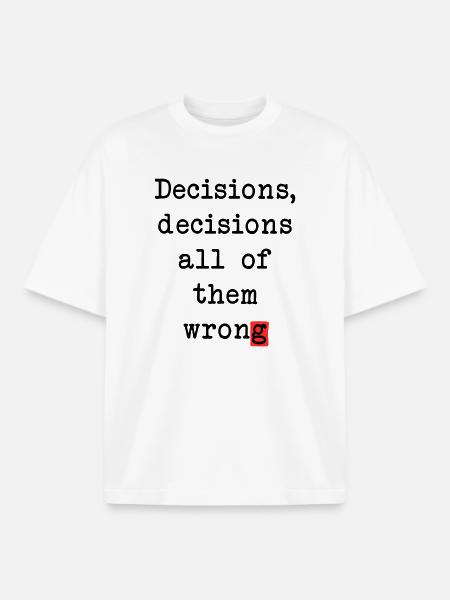 Wrong Decisions Club - Boxy Heavyweight Unisex Organic T-Shirt by Stanley/Stella - white