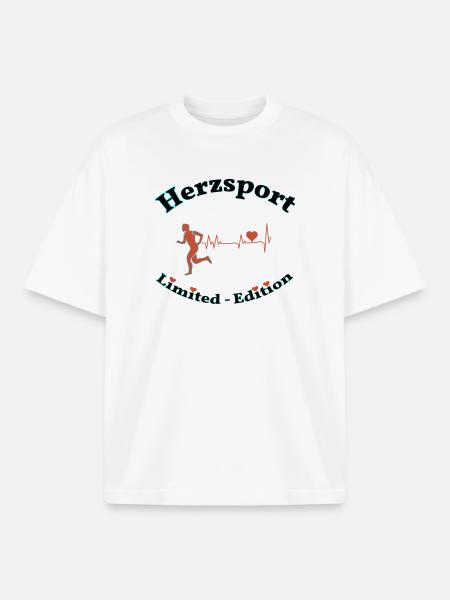 Herzsport - Boxy Heavyweight Unisex Organic T-Shirt von Stanley/Stella - Weiß