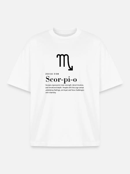 Scorpio - Zodiac Sign - Boxy Heavyweight Unisex Organic T-Shirt by Stanley/Stella - white