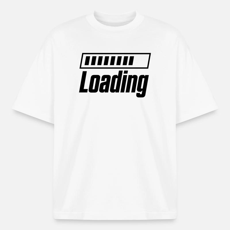 Loading Loading Bar - Heavyweight Boxy Unisex T-Shirt by Stanley/Stella - white
