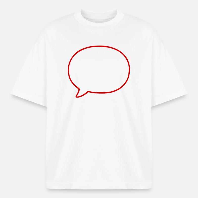 Personalize your own speech bubble comic - Boxy Heavyweight Unisex Organic T-Shirt by Stanley/Stella - white
