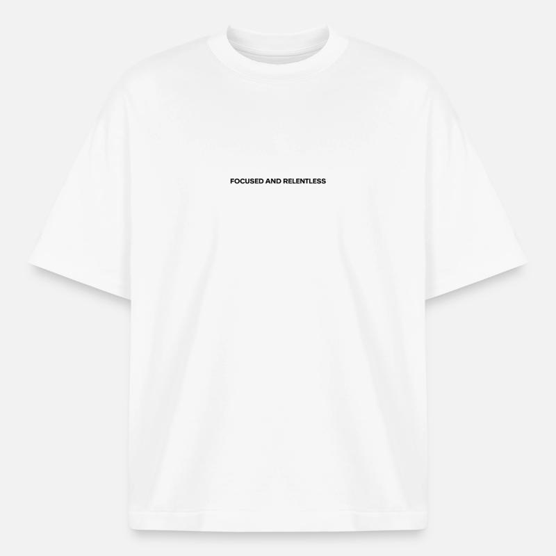 Typographie ciblée et implacable - T-shirt unisexe épais coupe boxy Stanley/Stella - blanc