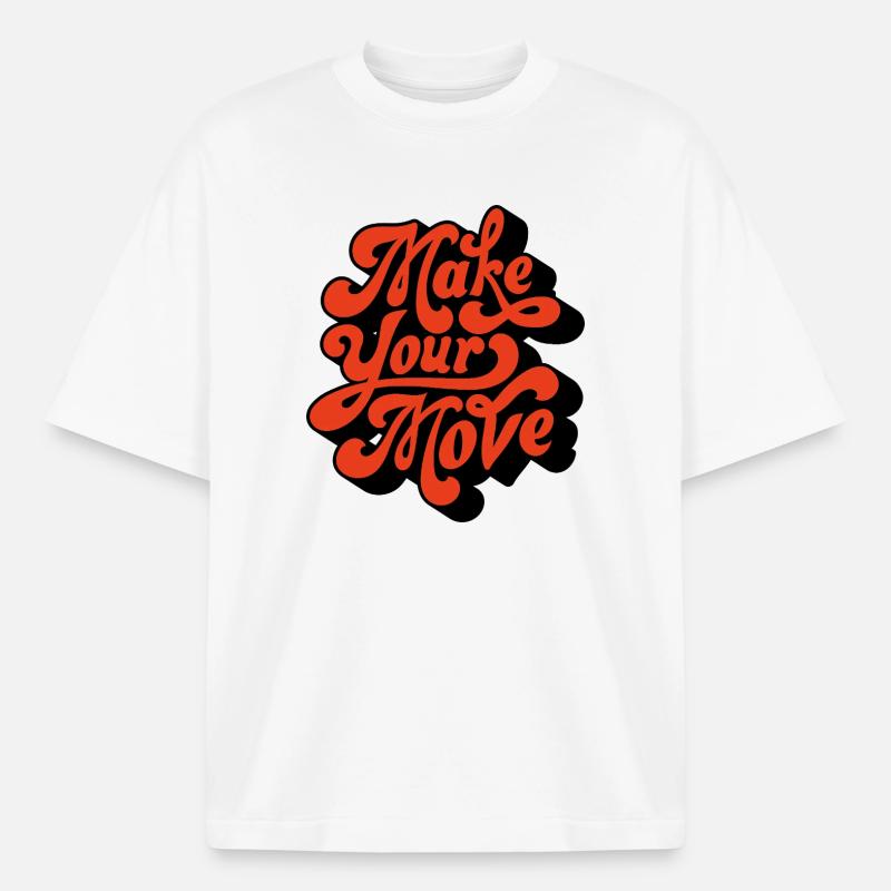 Make Your Move Retro Script - Heavyweight Boxy Unisex T-Shirt by Stanley/Stella - white