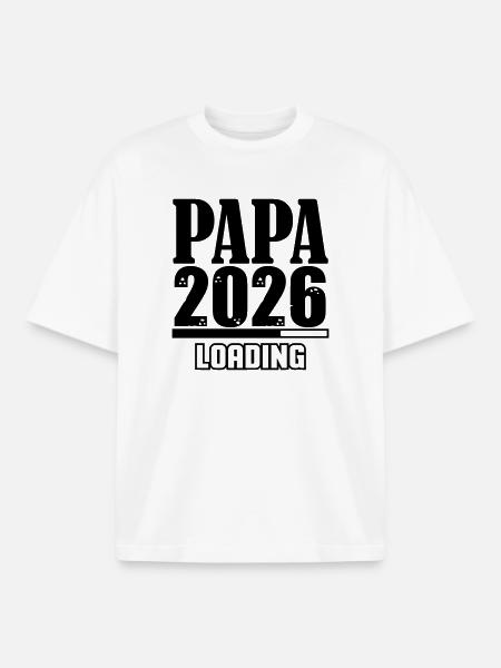 Papa 2026 Loading - Boxy Heavyweight Unisex Organic T-Shirt by Stanley/Stella - white