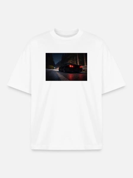 Nachtsportwagen auf der Straße - Boxy Heavyweight Unisex Organic T-Shirt von Stanley/Stella - Weiß
