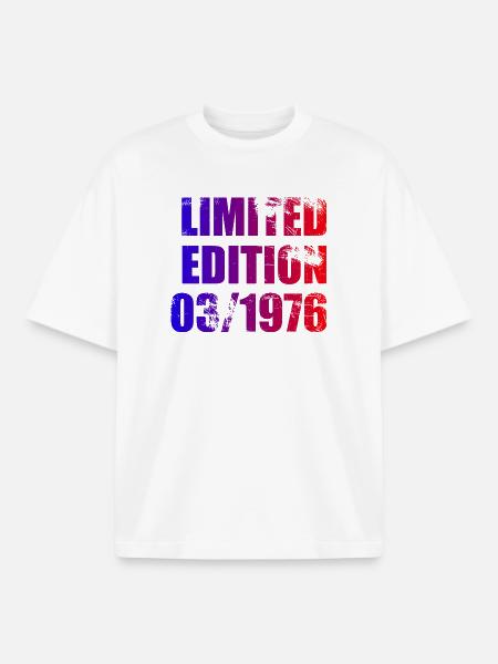 50e anniversaire Édition limitée 03/1976 - T-shirt unisexe boxy épais biologique Stanley/Stella - blanc