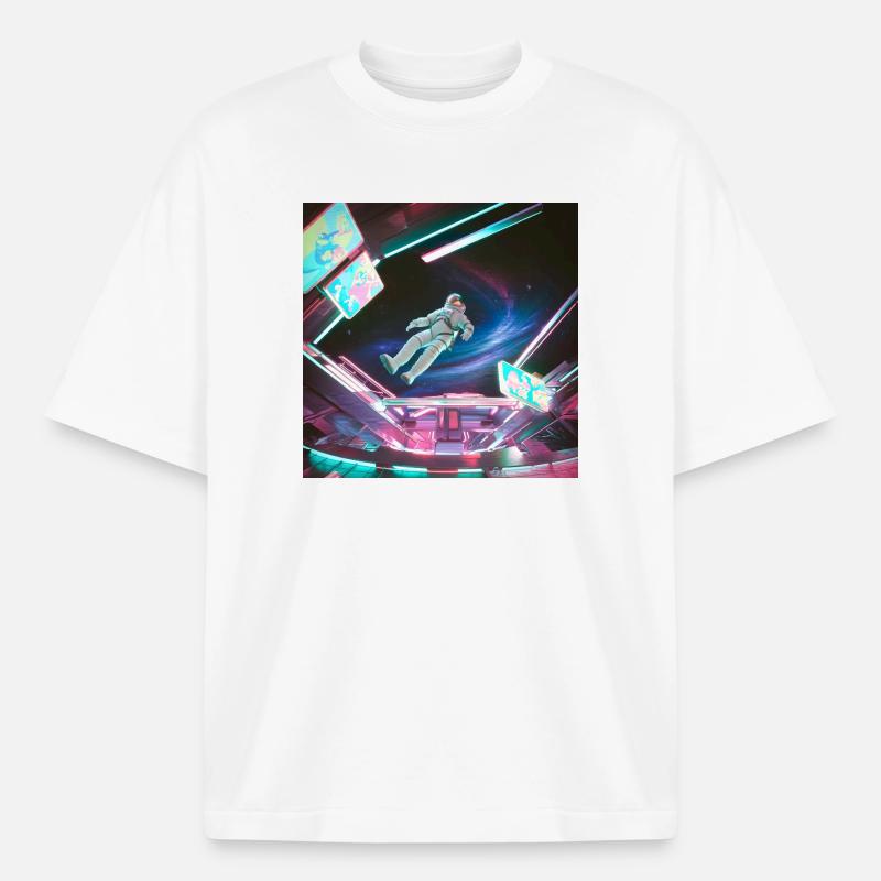 Combinaison spatiale arcadienne spatiale - Néon - T-shirt unisexe épais coupe boxy Stanley/Stella - blanc