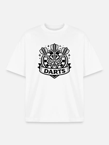 Darts Sport Dartscheibe - Boxy Heavyweight Unisex Organic T-Shirt von Stanley/Stella - Weiß