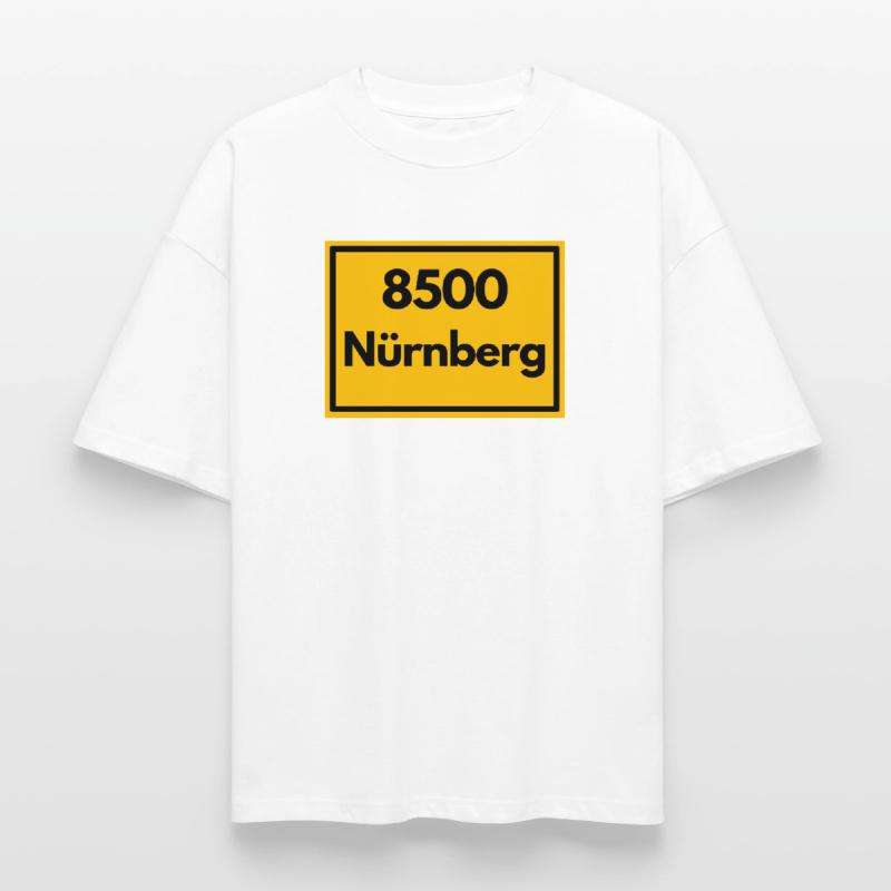 OLD POSTCODE POSTCODE RETRO 8500 NÜRNBERG FRANKEN Boxy Heavyweight Unisex Organic T-Shirt by Stanley/Stella